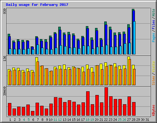 Daily usage for February 2017