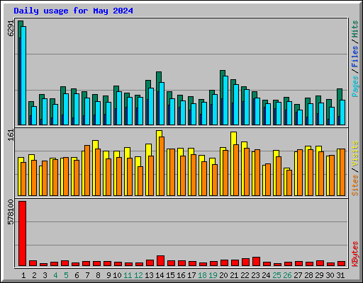 Daily usage for May 2024