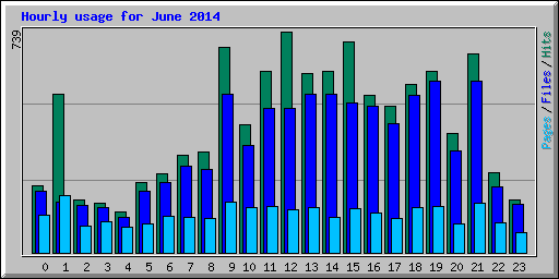 Hourly usage for June 2014