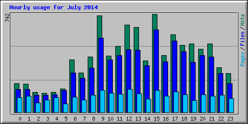 Hourly usage for July 2014
