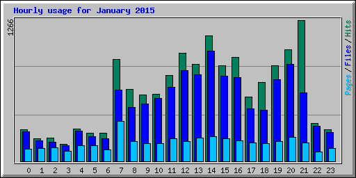 Hourly usage for January 2015