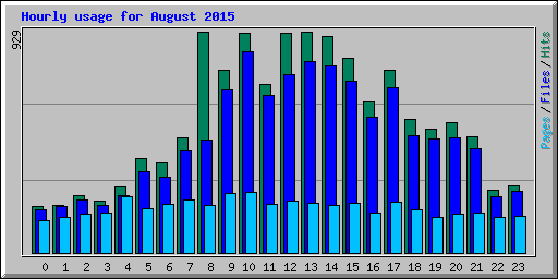 Hourly usage for August 2015
