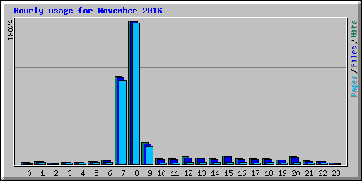 Hourly usage for November 2016