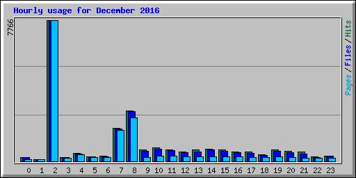 Hourly usage for December 2016