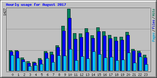 Hourly usage for August 2017