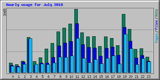 Hourly usage for July 2018