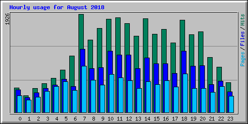 Hourly usage for August 2018