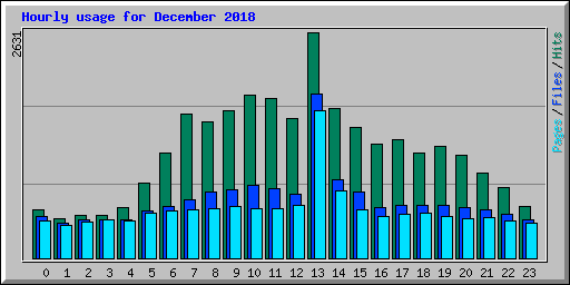 Hourly usage for December 2018
