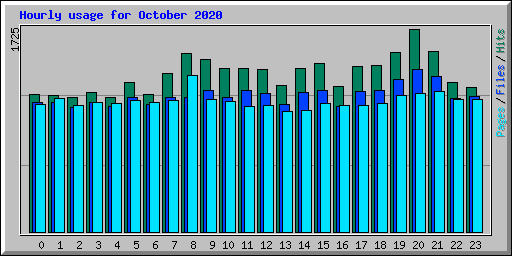 Hourly usage for October 2020