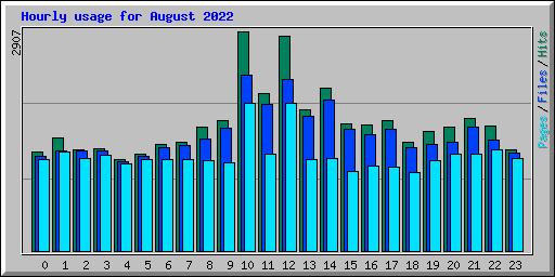 Hourly usage for August 2022