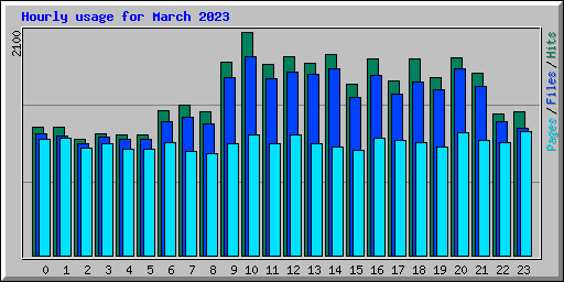 Hourly usage for March 2023