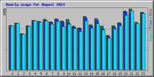 Hourly usage for August 2023