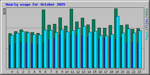 Hourly usage for October 2025