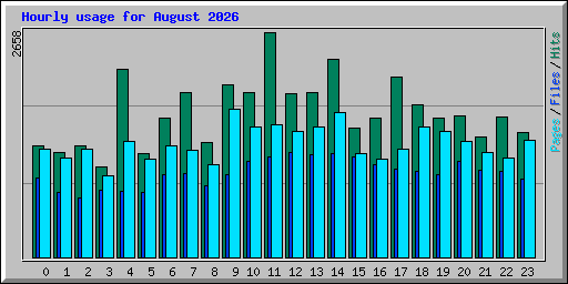 Hourly usage for August 2026